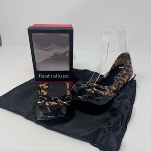 FOOT ROLLUPZ | NEW Foldable Animal Print Ballet Flats Women’s Size M 7.5-8.5